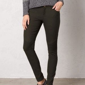 PrAna Brenna Moto Skinny Pants Olive Green